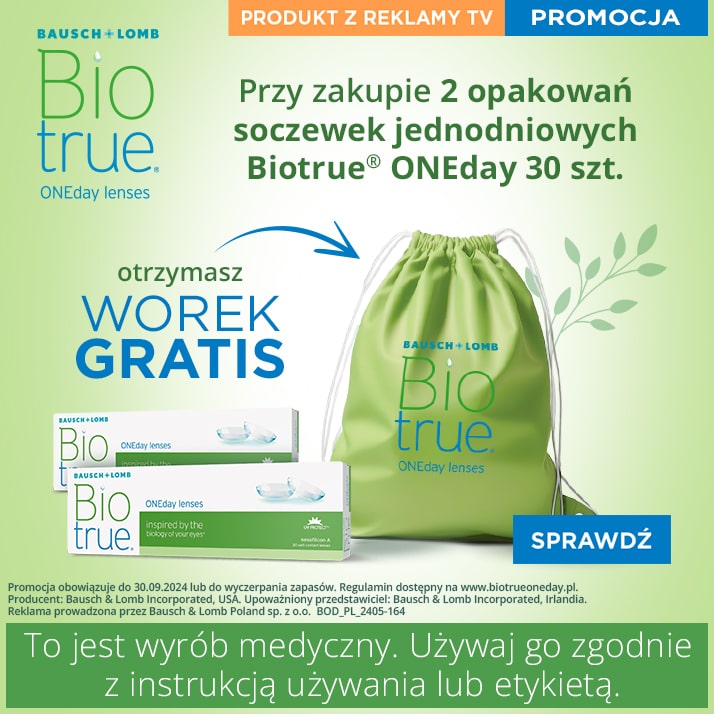 PROMOCJA 2x Biotrue® ONEday 30szt. + WOREK SPORTOWY GRATIS