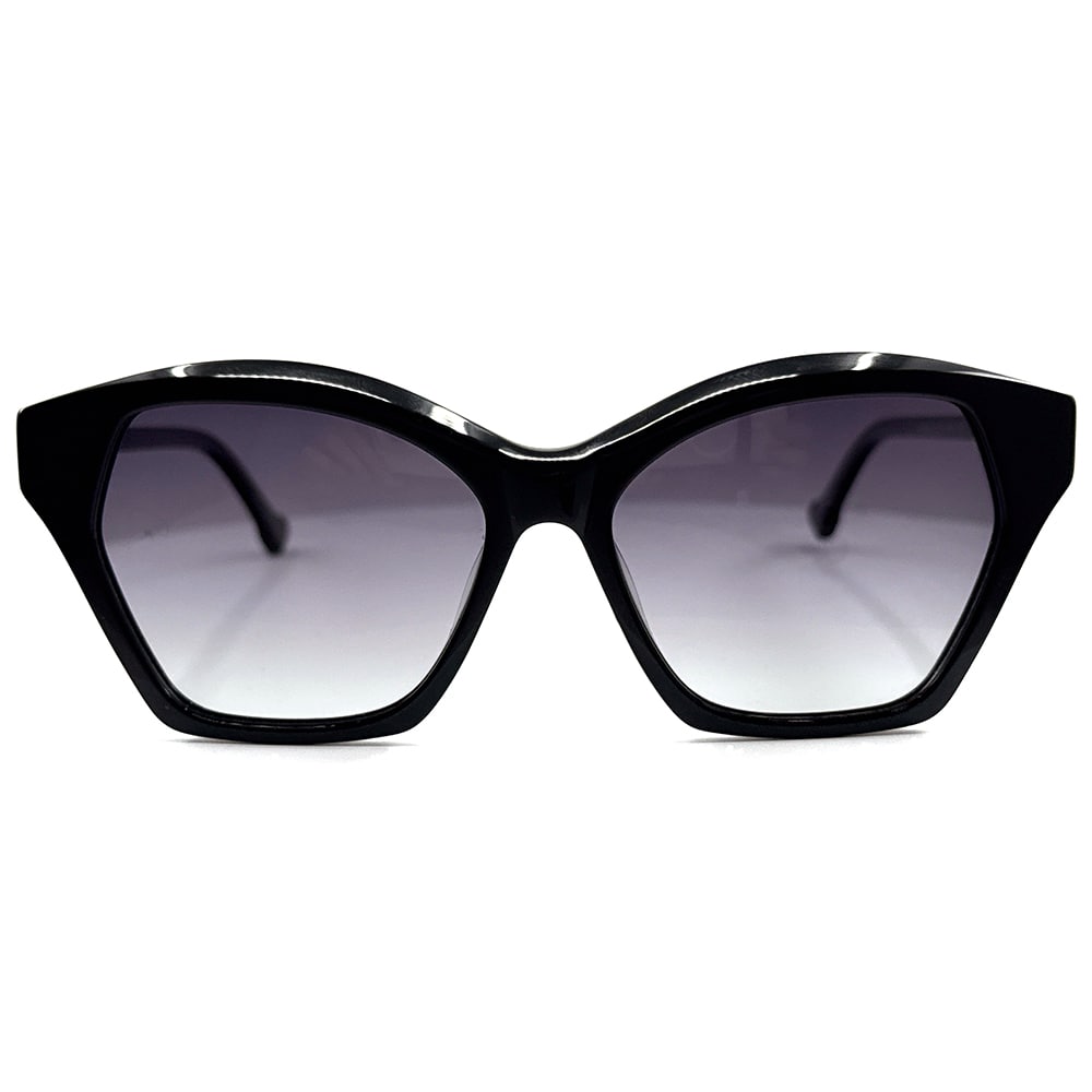 Grunberg BAF2081L C4 – czarne przeciwsłoneczne kocie oczy, dobrze układają się przy twarzy owalnej