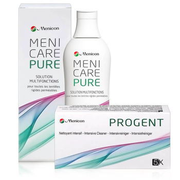 Zestaw MeniCare Pure 250ml + Menicon Progent 5 dawek