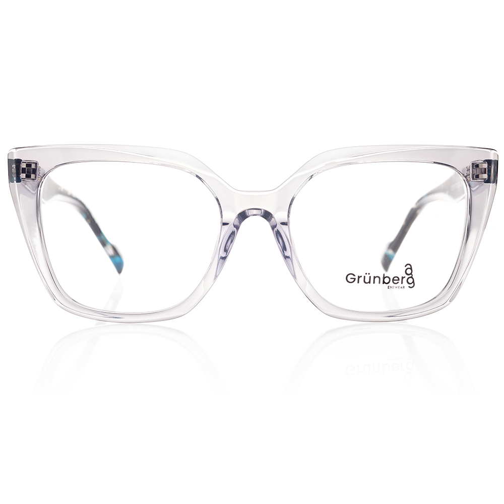 Grunberg XD-8009 C3 – transparentne kocie oczy, które łagodzą mocną żuchwę przy twarzy kwadratowej