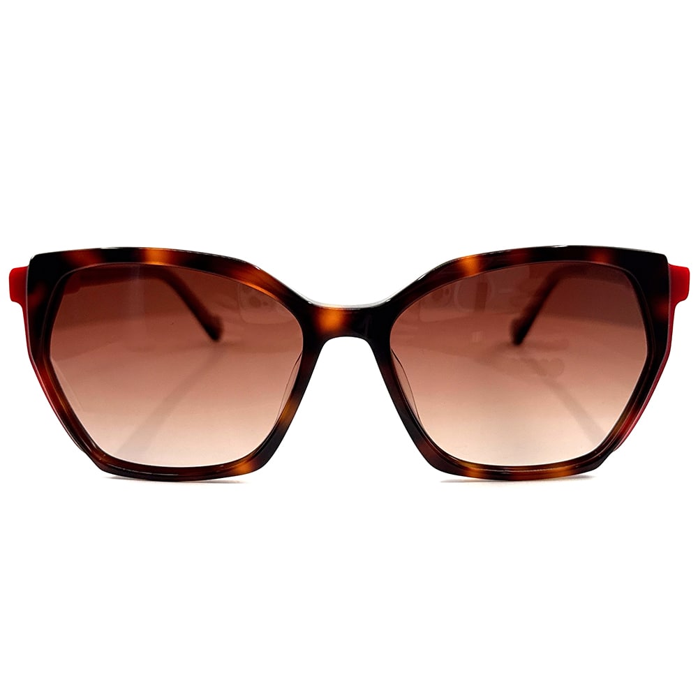 Grunberg BAF2077L C3 – brązowo-żółwiowe kocie oczy, które miękko zaokrąglają rysy twarzy kwadratowej